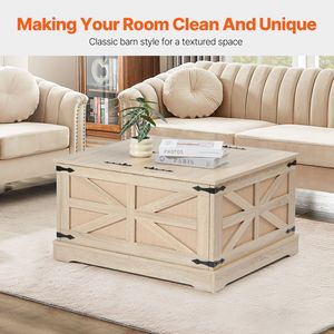 Modern Boho Style 32-Inch <b>Rectangle</b> PE Rattan Woven Wood <b>Coffee</b> <b>Table</b> with MDF Top and Storage Woven Wood <b>Coffee</b> <b>Table</b> - Product Image 6