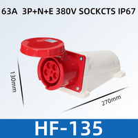 Prise industrielle HFE 63A 5P 380V 400V 415V 5 pôles 5 broches 3P+N+E 63 ampères à montage en surface