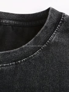 Camiseta de Mezclilla con Cuello Redondo Personalizada con Logotipo Impreso, Tela de Alta Calidad, Lavado Ácido, Servicio OEM, Fabricante de Camisetas - Product Image 3