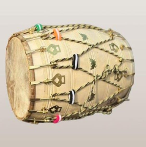 Tambour en bois classique orné de motifs dorés en relief et de sangles en cuir, disponible à prix de gros. - Product Image 4