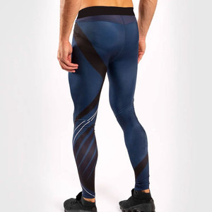 Leggings de compression pour homme, longueur intégrale, imprimé géométrique, spandex, nylon, taille élastique, pantalon de compression - Product Image 4