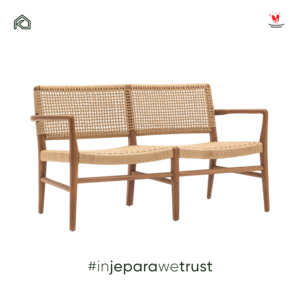 Handcrafted Solid Teak Garden <b>Bench</b> Natural Woven Seat Luxury Outdoor Furniture for Hotel Villa Resort and Garden - Product Image 5