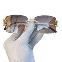 Últimas Gafas de Sol Dvars Diamond DS-01 Personalizadas con Incrustaciones de Moissanita, Montura Completa Cuadrada, Lentes Anti-Reflejantes, Duraderas, con Caja de Lujo
