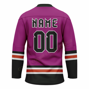 Maillot de hockey sur glace personnalisé, mode sportive urbaine, uniforme d'équipe personnalisé avec broderie en twill et impression par sublimation - Product Image 6