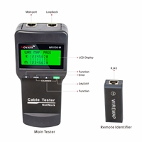 NOYAFA NF-8108M Probador de Cables de Red, Medidor de Longitud de Cable, Localizador de Fallas de Cable, Probador de Mapeo de Cables LAN RJ45 con 8 Controles Remotos