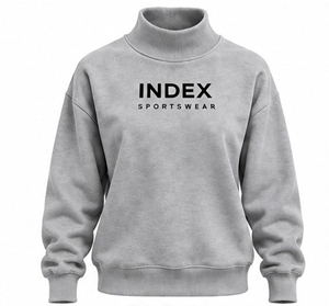 Sudadera Deportiva Gris con Cuello Alto, Manga Larga, Informal, para Otoño, Corte Regular para Adultos - Product Image 1