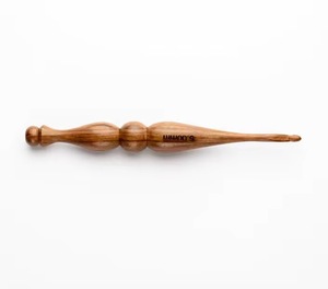 Crochets en bois de forme ovale, finition lisse, outil de broderie fait main, design simple - Product Image 3