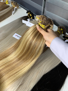 Extensions de cheveux vierges vietnamiennes de qualité supérieure, 1 kg, brun clair, pointe plate en kératine, lisses, pour utilisation en salon et coloration - Product Image 3