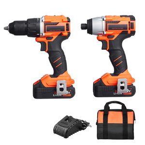 ชุดเครื่องมือไฟฟ้าไร้สายขนาดกะทัดรัด 20V Max พร้อมสว่าน 1/2 นิ้ว และไขควงกระแทก 1/4 นิ้ว ขนาดเจาะ 13 มม. รองรับการปรับแต่งตามความต้องการของ OEM - Product Image 1