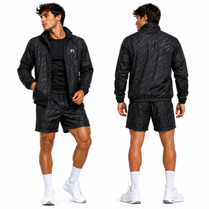 Men's Water Reactive Waterproof <b>Racer</b> <b>Jacket</b> With Zipper Regular Fit Sporty Style Turn-down Collar Polyester men's <b>jackets</b> - Product Image 6