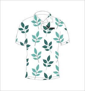 เสื้อโปโลพิมพ์ลายใบไม้ แบบสั่งทำพิเศษ เสื้อกอล์ฟแขนสั้นลำลอง ชุดกีฬาทีม - Product Image 1