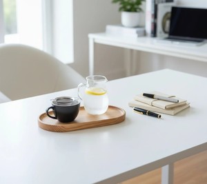 Plateau de service ovale en bois massif, design minimaliste, fait main, pour plats et assiettes - Product Image 5
