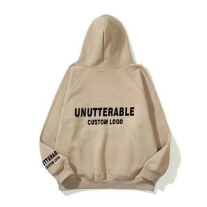 เสื้อฮู้ดดี้ผู้ชายแบบโอเวอร์ไซส์ ผ้าคอตตอน 100% หนานุ่มสองชั้น พร้อมโลโก้พิมพ์และปัก - Product Image 6