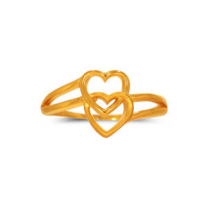 Bague en or « Âmes connectées » - Bague en or double cœur de luxe pour femmes - Bague ouverte réglable - Bijoux romantiques tendance - Cadeau d'anniversaire - Product Image 3