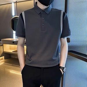 Camisa de Algodón Piqué Mercerizado de Punto Sólido OEM para Hombre, Manga Corta, Verano 2025, Estilo Casual con Cuello, Estilo Japonés - Product Image 2