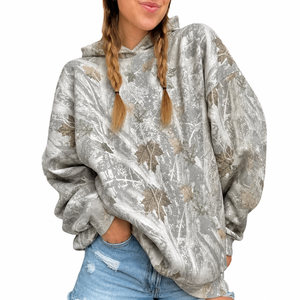 Sudadera con Capucha de Camuflaje Desértico para Caza |   Sudadera con Capucha Personalizada para Exteriores |   Sudadera de Forro Polar con Estampado de Hojas Premium - Product Image 4