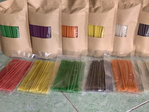 Pajitas biodegradables de grado alimenticio Pajita de arroz ecológica para beber con múltiples colores El mejor precio de la fábrica de Vietnam - Product Image 3