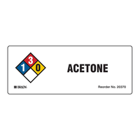 Étiquettes Brady Acetone NFPA, étiquettes adhésives résistantes aux produits chimiques, durables, pour les laboratoires industriels
