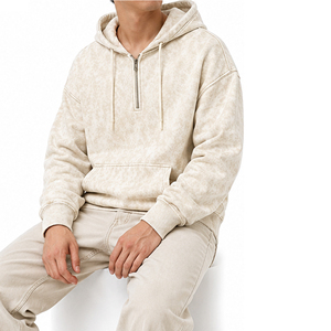 Custom Vintage Acid Wash <b>Quarter</b> <b>Zip</b> <b>Sweatshirt</b> Men <b>Women</b> Unisex Heavyweight Cotton Fleece Custom Branding Clothing Manufacturer - Product Image 1