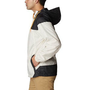 Chaqueta con capucha y logotipo personalizado, diseño color block en verde oliva y negro, con cremallera, informal, para otoño, resistente al viento. - Product Image 4