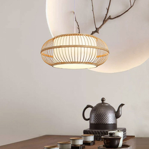 Wholesale Zen Style Bamboo Pendant <b>Light</b> Handwoven Hanging Lamp for Restaurant and Home Decor OEM ODM Made in Vietnam - Product Image 4