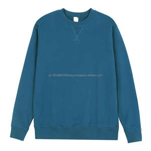 Logotipo personalizado 100% algodón 350gsm French Terry cuello redondo color sólido funcional V-notch sudaderas con costura V - Product Image 1