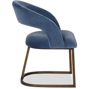 Chaise de salle à manger rembourrée moderne avec structure métallique, dossier incurvé, siège d'appoint pour restaurant, hôtel, maison - Product Image 5