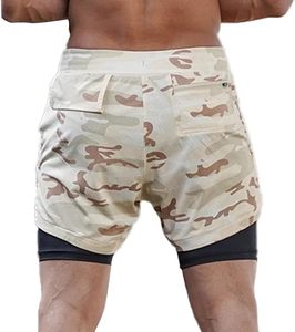 Custom Logo Men's Double <b>Layer</b> Blank Sports Athletic Workout Running Gym Shorts With Liner Breathable 2 In 1 Activewear Shorts - Product Image 2