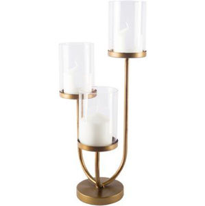 Porte-bougie en métal et verre au design simple pour la maison et les décorations de table de mariage, noir - Product Image 3