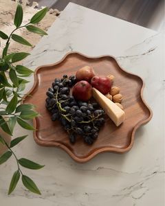Multipurpose Rectangle Decor Snack Fruit Serving Board Design Vintage Wooden Serving <b>Tray</b> <b>with</b> Gold Metal Handles - Product Image 6