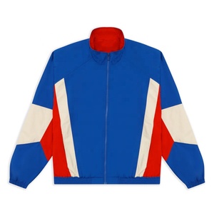Men's Color Blocked <b>Racer</b> <b>Jacket</b> Stand Collar Zipper Closure Casual Autumn Wear Polyester Material Regular Fit - Product Image 1