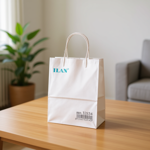 Sacchetto Regalo in Carta 15x8x21 Cm Bianco, Confezione Ecologica - Product Image 2