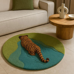 Tapis KNOT RUG en laine tuftée à la main, haute qualité, motif animal moderne, fait main, écologique, pour salon, chambre d'enfant, hôtels, bureau - Product Image 1