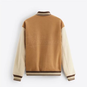 Premium Men Baseball Varsity <b>Jacket</b> Custom Embroidered Wool <b>Leather</b> Letterman <b>Jacket</b> OEM ODM Manufacturing Sample Service - Product Image 5