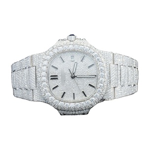 Reloj de Moissanite automático completamente helado para hombre de lujo estilo Hip Hop cara grande busto abajo Joyería de diamantes de acero inoxidable personalizada - Product Image 1