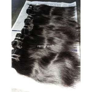 Extensiones de cabello humano liso negro largo, 100% virgen Remy, paquetes de cabello virgen grueso y sedoso para mujeres, fácil de usar. - Product Image 1