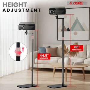 Support de projecteur universel sur pied réglable en hauteur jusqu'à 66 pouces pour la maison, le bureau et le studio - Product Image 2