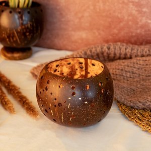 Support pour bougies chauffe-plat, style bohème chic, ornement lumineux, supports en coquille de noix de coco pour bougies - Product Image 6