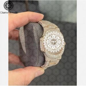 Charm Jewells – montre mécanique de luxe pour hommes, en acier inoxydable, boîtier carré, cadran analogique de 40mm, verre, fermoir papillon, 10 bars, date automatique - Product Image 1
