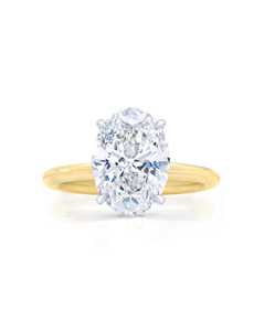 Bague de fiançailles en diamant, or massif 14 carats, diamant ovale étincelant de laboratoire, sertie à griffes, minimaliste, pour demande en mariage, anniversaire, vente en gros - Product Image 1