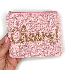 กระเป๋าใส่เหรียญขนาดเล็กปักลายคำว่า Cheers ด้วยดิ้นทอง พร้อมช่องใส่บัตร เหมาะสำหรับเป็นของขวัญวันเกิดสำหรับเด็กผู้หญิงและผู้หญิง - Product Image 2
