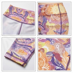Leggings de Yoga de Cintura Alta con Estampado Floral, Spandex y Poliéster, Elásticos en Cuatro Direcciones, Cintura Elástica, Ropa Deportiva para Mujer - Product Image 4