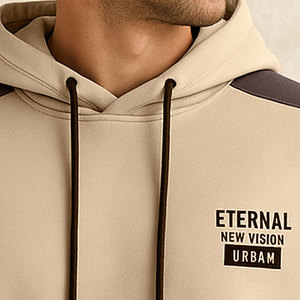 Sweat à capuche oversize pour homme, style nouveau, haute qualité, personnalisé, à épaules tombantes, avec empiècements, pour fabricants - Product Image 6