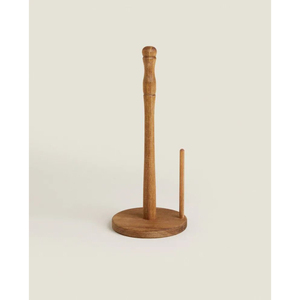 Eco-Friendly Solid Wood Paper Towel <b>Holder</b> Standing Kitchen Roll Stand Organizer With Weighted Base Farmhouse & Restaurant - Product Image 1