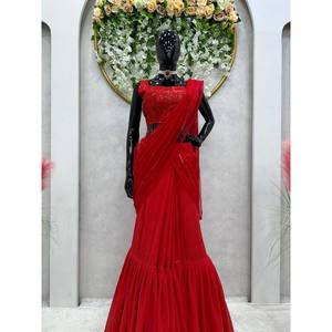 Beau Prêt-à-porter Lehenga Saree pour les Fêtes Autres Accessoires Ethniques - Product Image 3