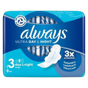 Toallas Sanitarias Always Ultra Finas para el Día con Alas/Sin Perfume/Toallas Sanitarias Always Ultra Finas para la Noche con Alas - Product Image 1