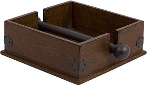 Porte-serviettes en métal antique, élégant support à mouchoirs en bois et métal, vaisselle jetable de haute qualité pour mariages et occasions spéciales - Product Image 3