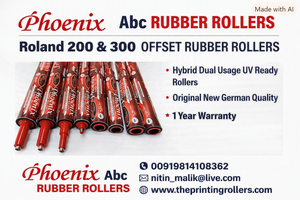 Rouleaux en caoutchouc néoprène Roland 300 NBR 25 Shore pour presse d'impression offset, qualité allemande, garantie 1 an, compatible encre UV, ISO 9001 CE - Product Image 2