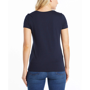 T-shirts pour femmes de haute qualité, col en V profond, unis, 100% coton, impression de qualité supérieure pour femmes - Product Image 2