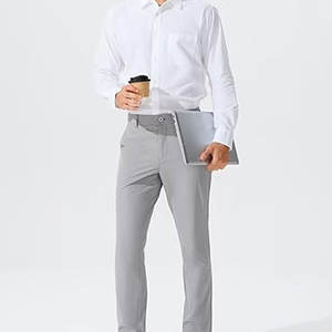 Pantalon Chino Léger Extensible pour le Travail et les Tenues Habillées, Tailles 30 32 34, Confortable en Mélange de Coton, Coupe Slim, Idéal pour le Bureau, Qualité Supérieure, Décontracté - Product Image 3